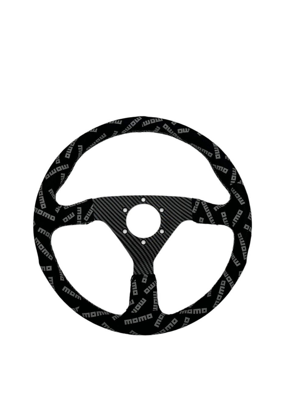 2nd Option Racing Steering Wheel Momo Track Style Black Suede Carbon Center