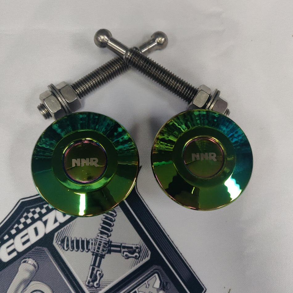 Nnr 60mm Push Button Bonnet Hood Pin Lock Clip Kit Quick Release Latch Neo Chrome