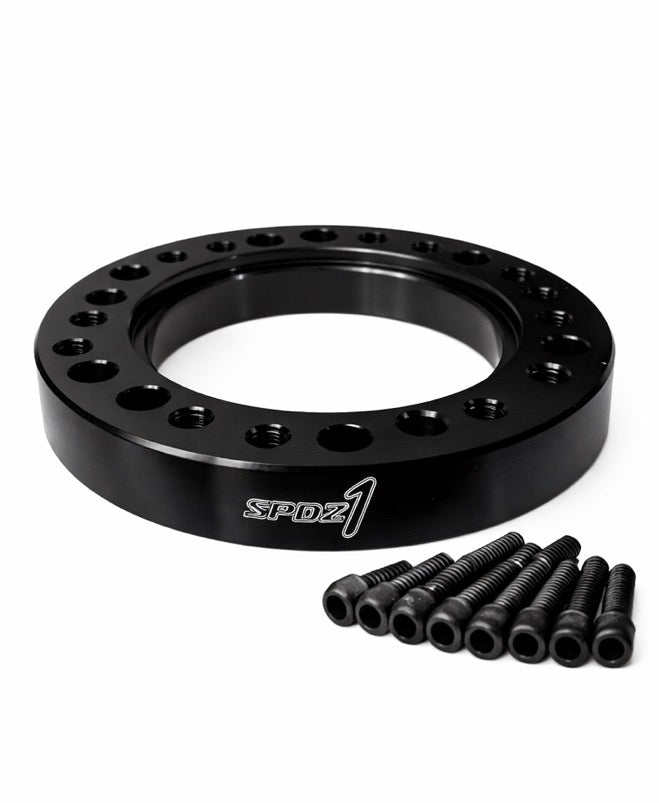 SPDZ1 10mm Aluminum Steering Wheel Hub Spacer Adapter – Improves Reach & Driving Position (Includes Extended Hardware)
