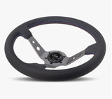 The Daytona | Black Perforated Leather | Graphite Spoke | Bavarian Stitch