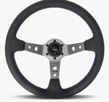 The Daytona | Black Perforated Leather | Graphite Spoke | Bavarian Stitch