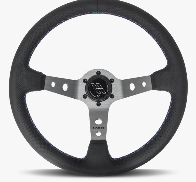 The Daytona | Black Perforated Leather | Graphite Spoke | Bavarian Stitch