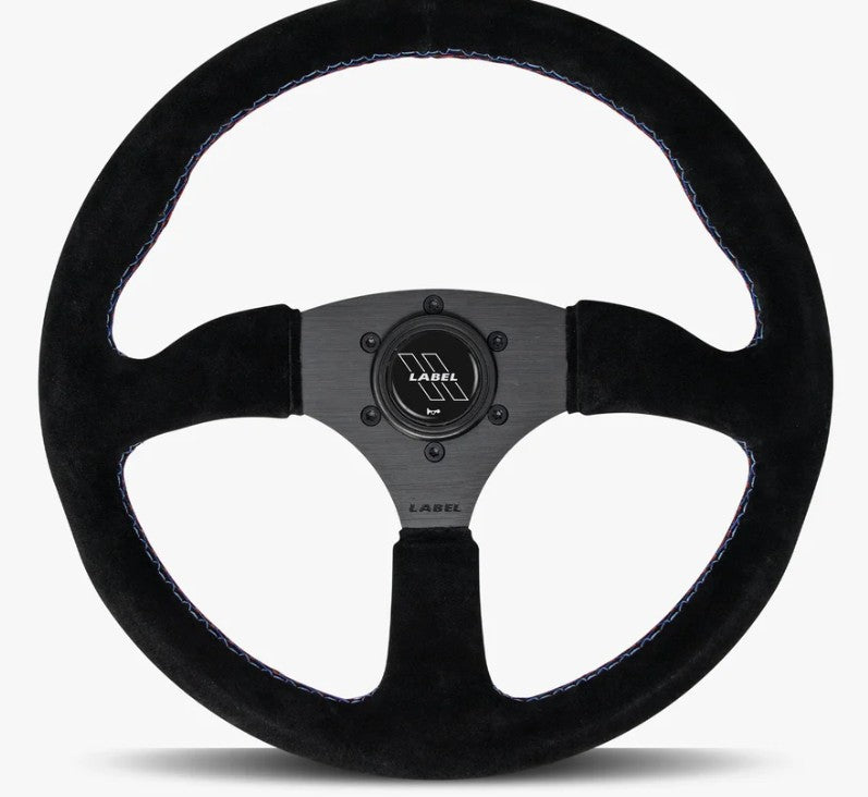 The Performa | Black Alcantara Suede | Black Spoke | Bavarian Stitch