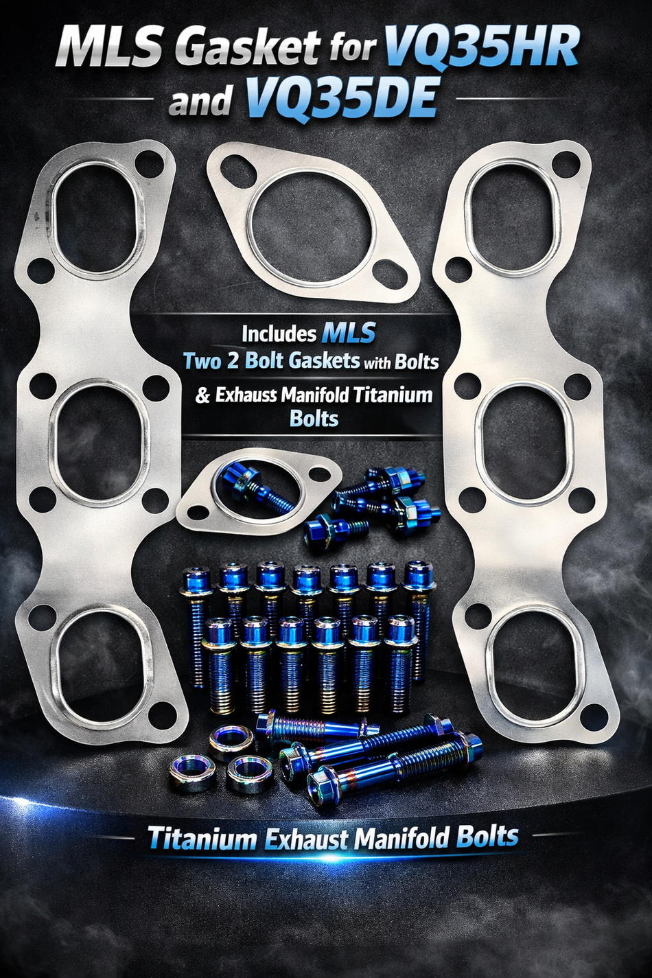 SPDZ1 Heavy Duty MLS Exhaust Manifold Gasket & Titanium Bolt Kit – VQ35HR / VQ35DE