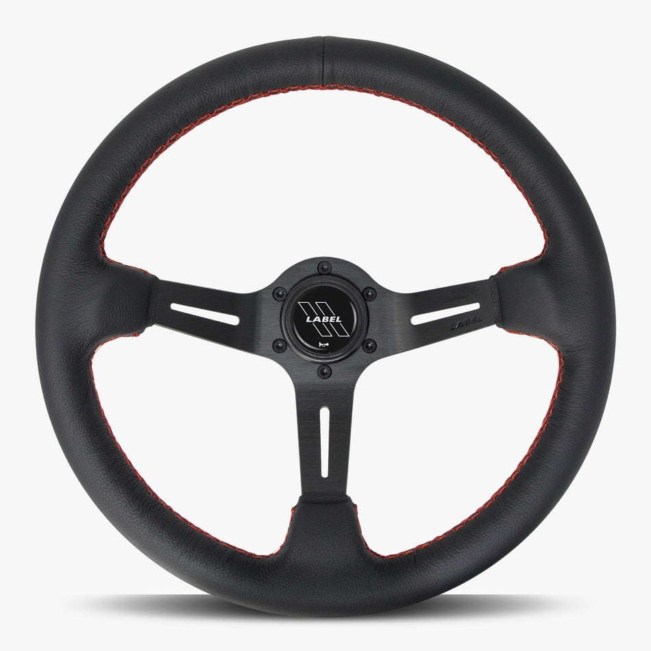 The Le Mans | Black Leather | Black Spoke | Red Stitch