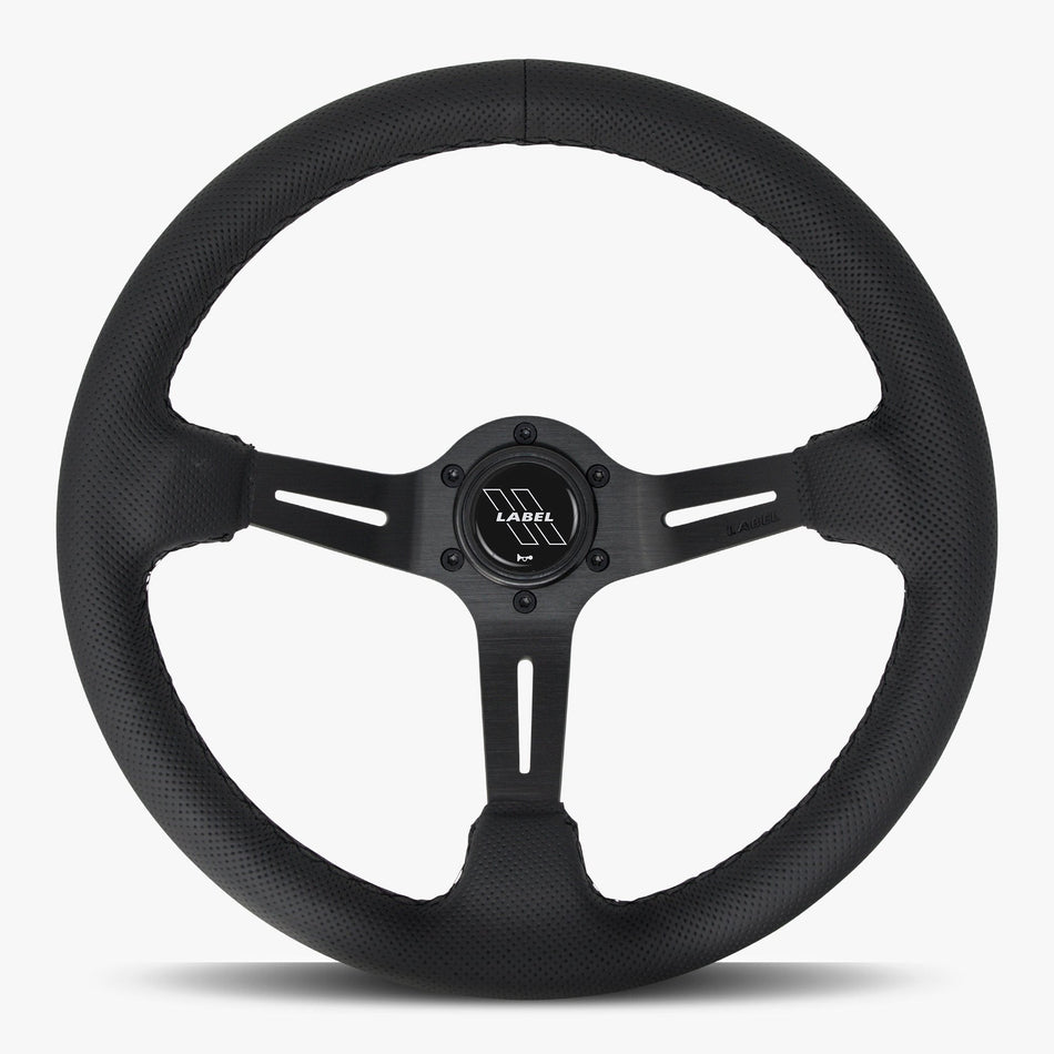 The Le Mans | Black Perforated Leather | Black Spoke | Black Stitch