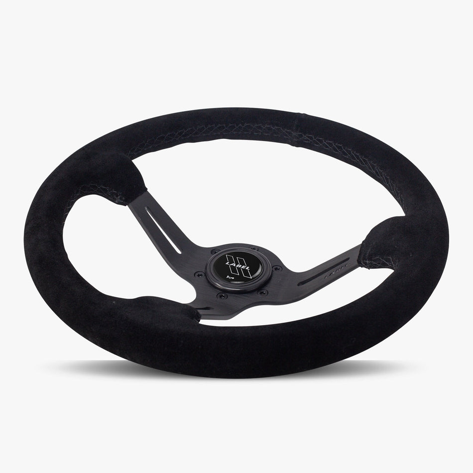 The Le Mans | Black Alcantara Suede | Black Spoke | Black Stitch