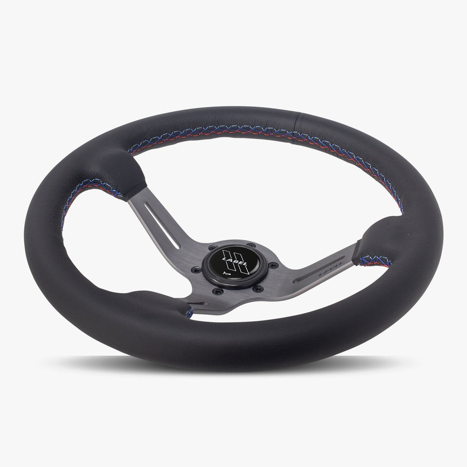 The Le Mans | Black Leather | Graphite Spoke | Bavarian Stitch