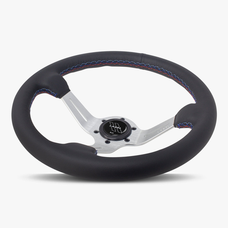 The Le Mans | Black Leather | Silver Spoke | Bavarian Stitch